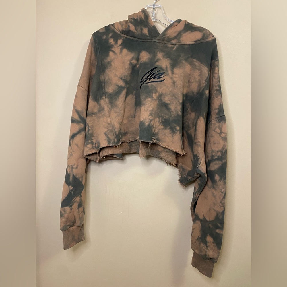 I.AM.GIA Tatiana Brown and Black Hoodie Sweatshirt (cropped & distressed)